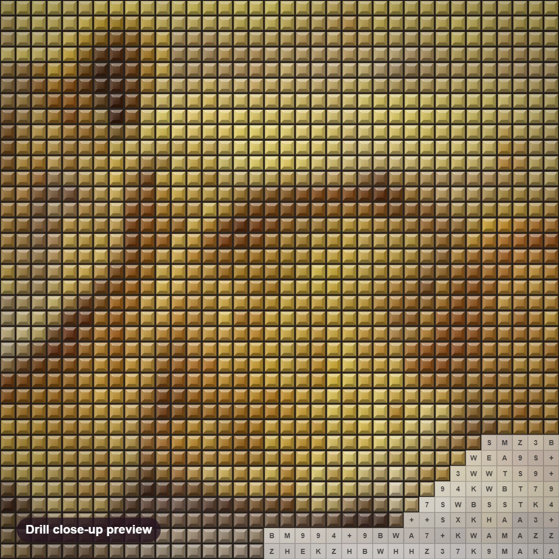 Close-up preview of the Zimbabwe Lion Cub diamond painting with square 5D drills and printed canvas symbols