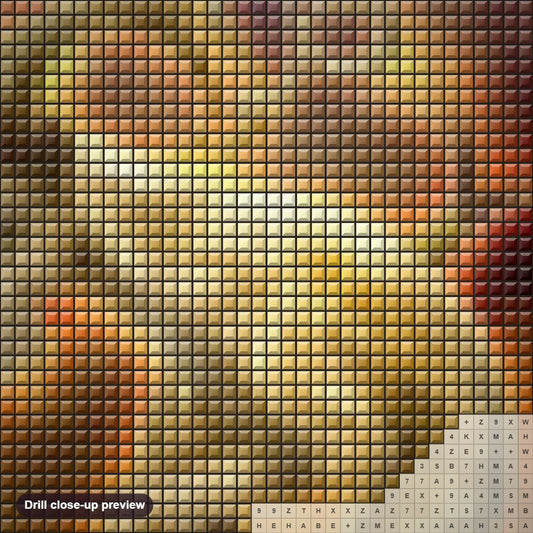 Close-up preview of the Zodiac Capricorn diamond painting with square 5D drills and printed canvas symbols