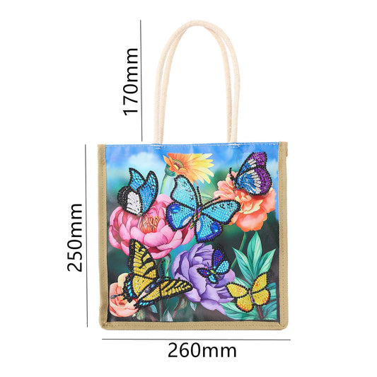 Colorful Butterflies - Diamond Painting Shopping Bag