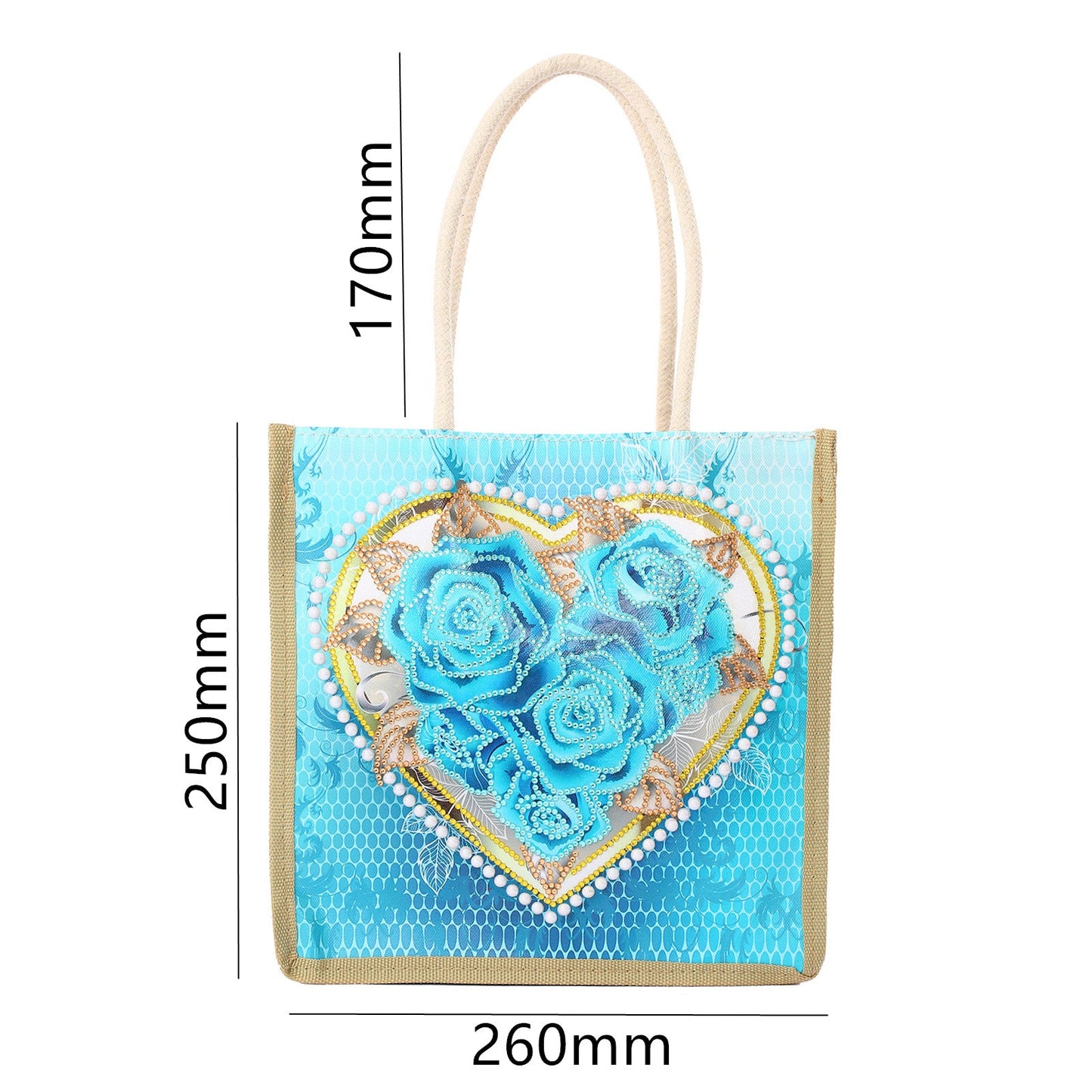 Flower Heart - Diamond Painting Shopping Bag