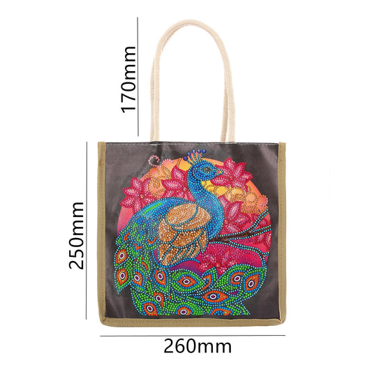 Beautiful Peacock - Diamond Painting Shopping Bag