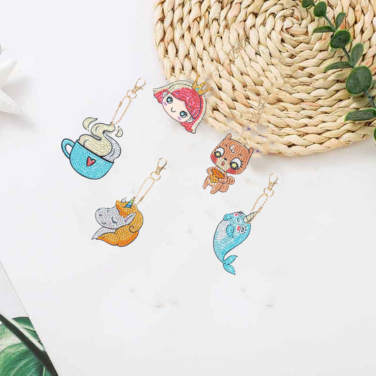 5-Pack Diamond Painting Keychains