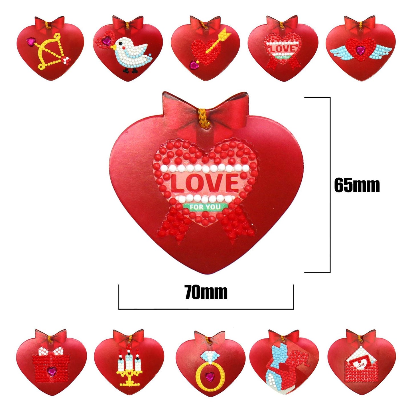 Heart Shaped Charms for Christmas Gifts