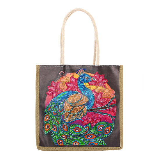 Beautiful Peacock - Diamond Painting Shopping Bag