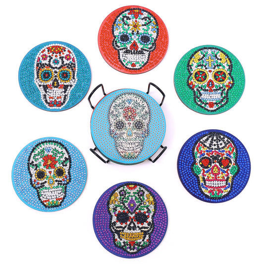 Sugar Skull Diamond Painting Coasters