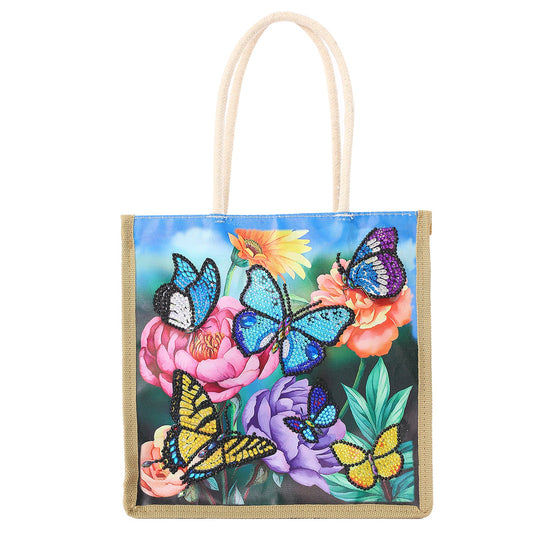 Colorful Butterflies - Diamond Painting Shopping Bag