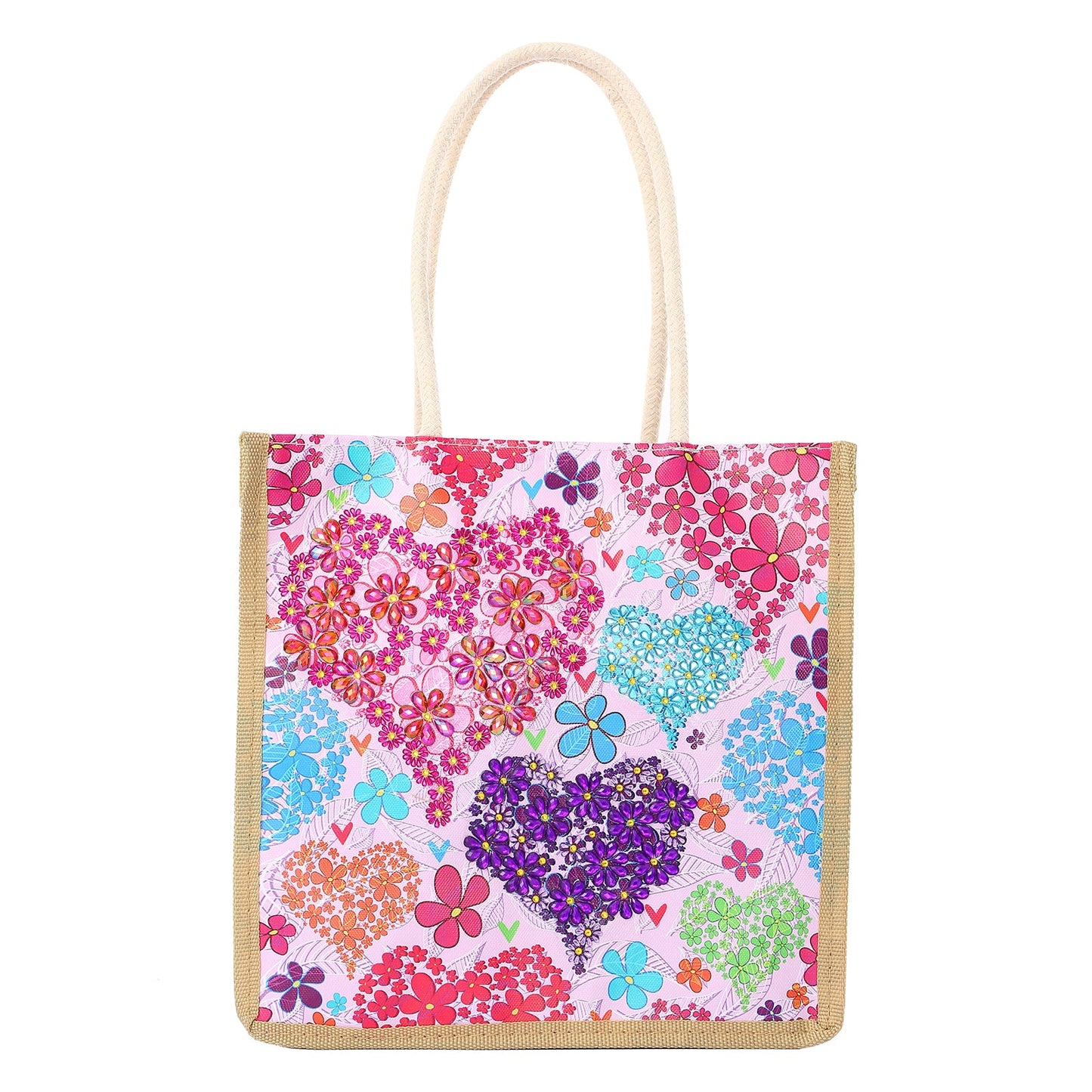 Colorful Heart - Diamond Painting Shopping Bag