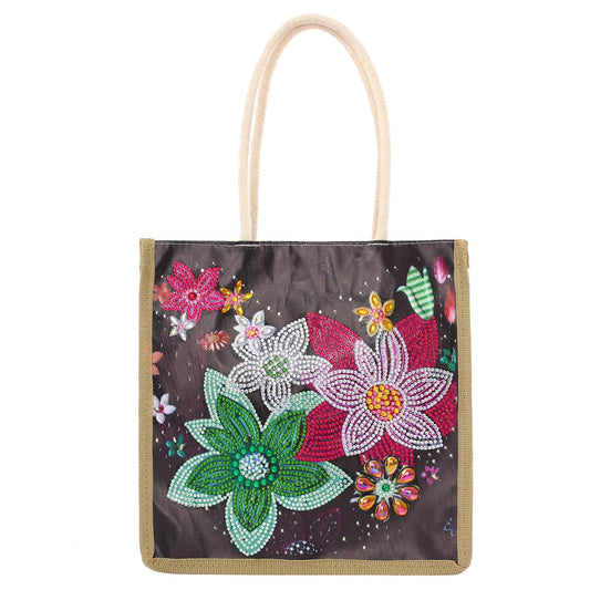 Colorful Flowers - Diamond Painting Shopping Bag