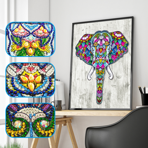 Colorful Elephant - Special Shaped Diamond