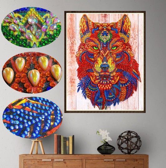 Red Wolf - Special Shaped Diamond