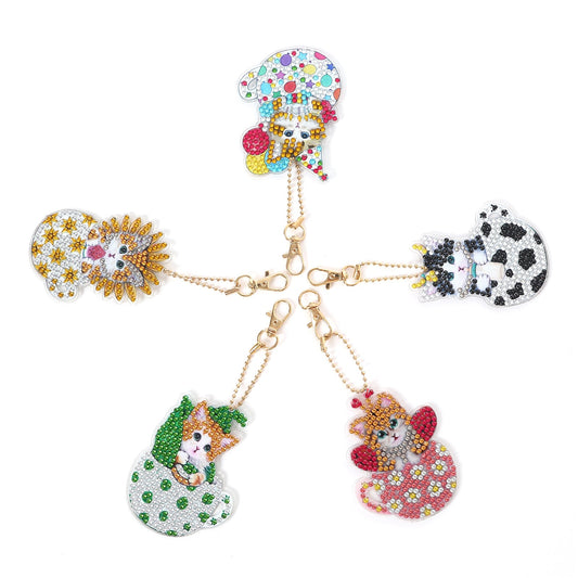 Colorful Kittens - Diamond Painting Keychains