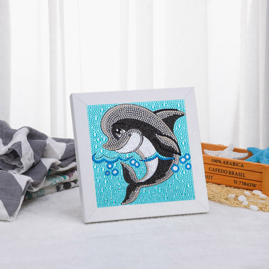 Black & White Dolphin - Special Diamond painting