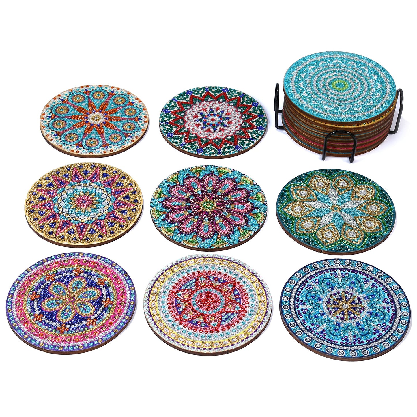 Diamond Painting Mandala Coasters & Stand