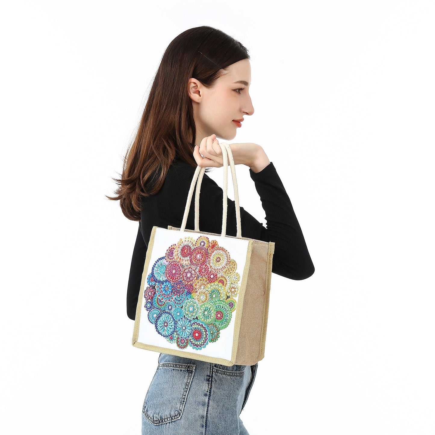Colorful Mandala Diamond Painting Shopping Bag