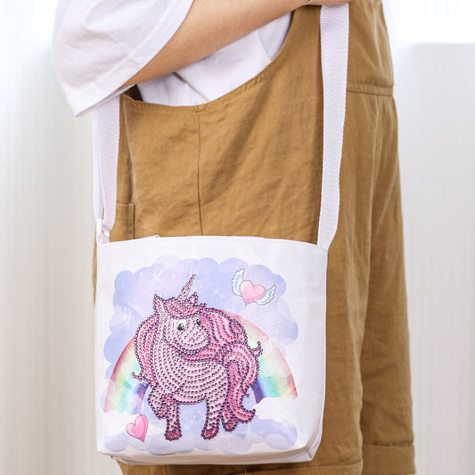 Pink Unicorn Diamond Painting Tote Bag