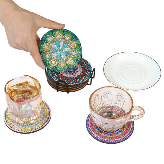 Diamond Painting Mandala Coasters & Stand