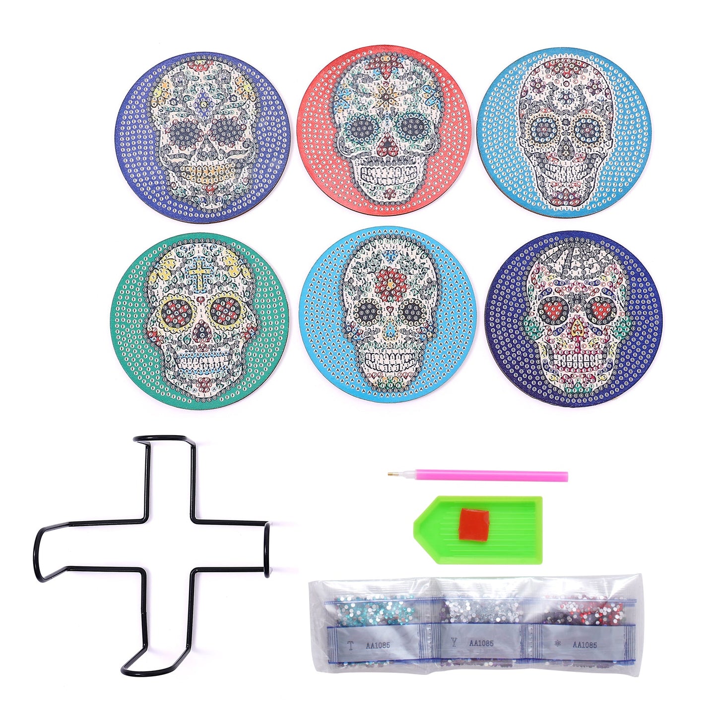 Sugar Skull Diamond Painting Coasters