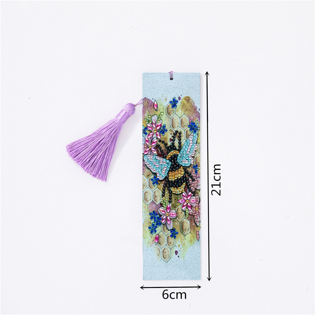 Diamond Painting Bookmark Butterfly Flower DIY Diamond Art Kit Leather  Bookmark With Tassel, Diamond Dot Art Bookmark Art Craft Supplies For Adults