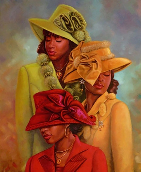 African American Church Hats Diamond Painting