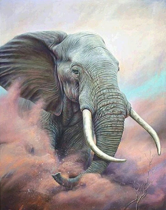 African Bull Elephant Paint by Diamonds