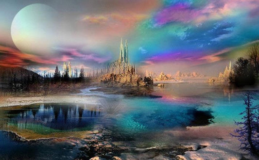 Amazing Landscape with Colorful Sky Diamond Painting