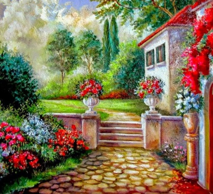 Amazing Villa with Beautiful Garden Diamond Painting