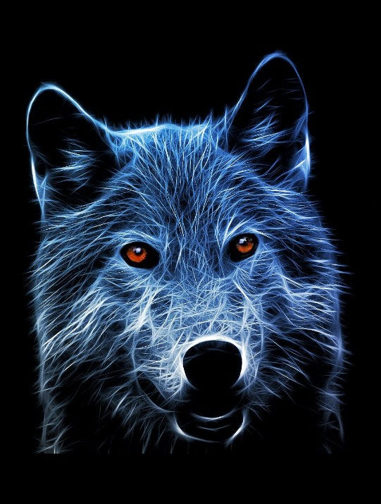 Amazing Wolf with Orange Eyes Diamond Painting