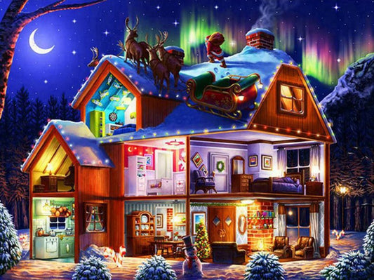 Beautiful Christmas House Paint by Diamonds