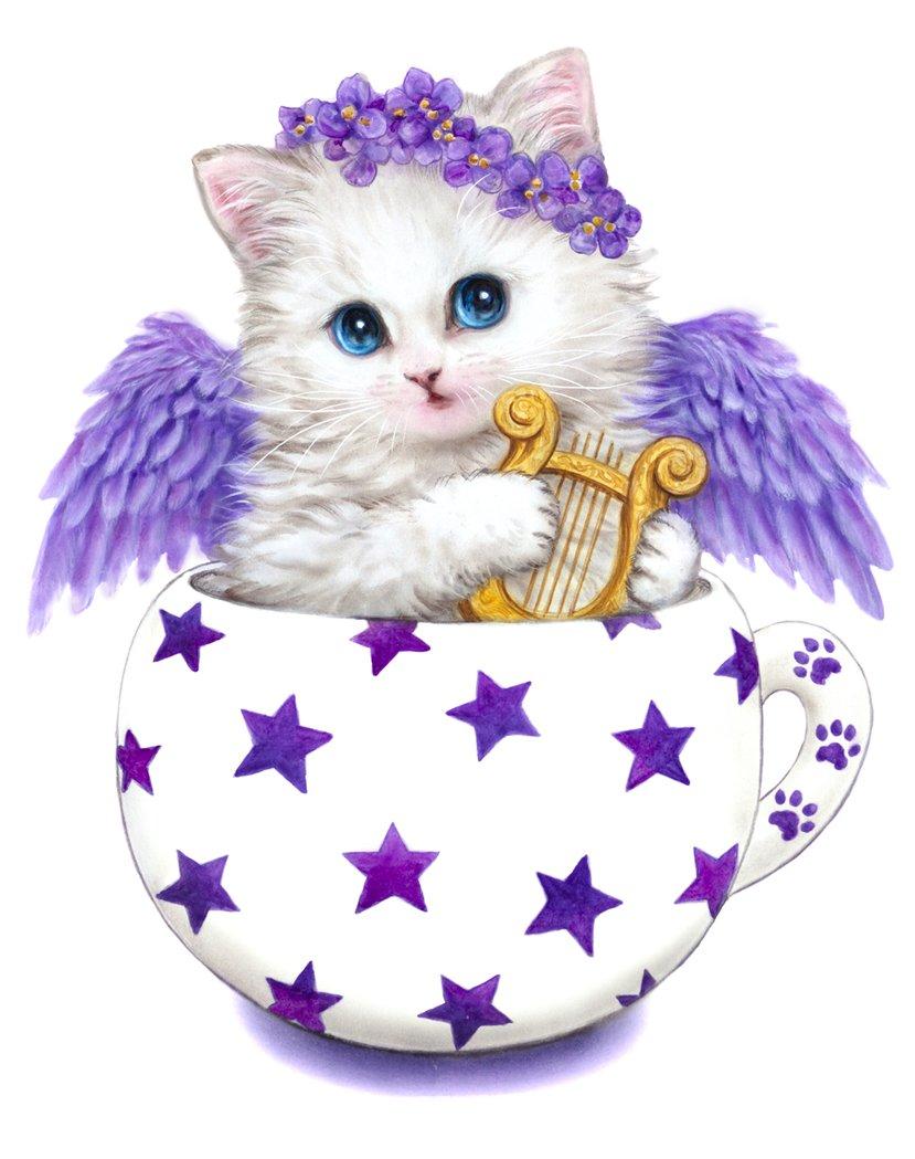 Angel Cat Paint by Diamonds