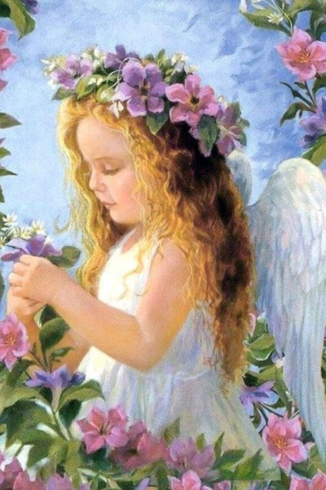 Angel Girl with Flowers Crown Diamond Painting