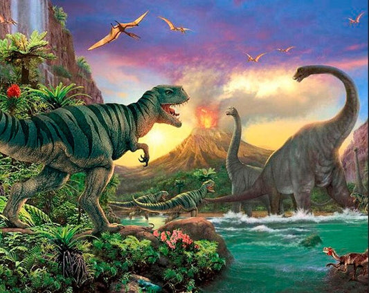Angry Dinosaurs Diamond Painting Kit