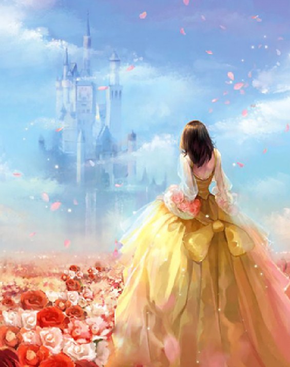 Anime Princess & her Castle Diamond Painting