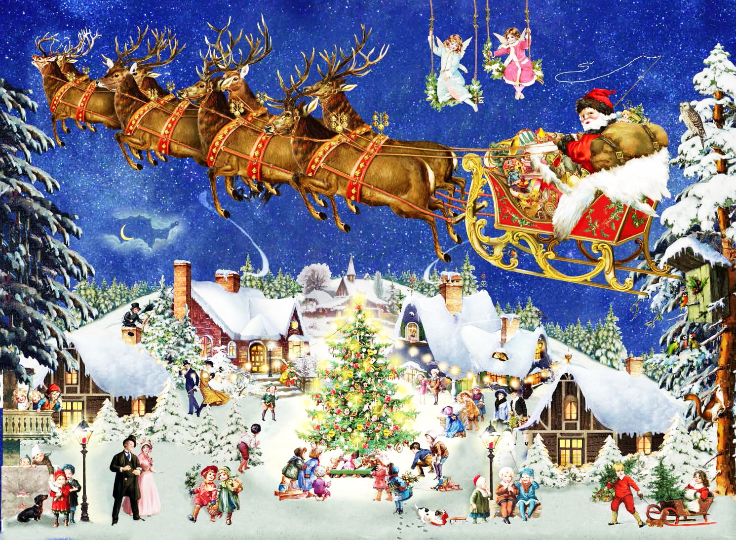 Flying Santa - Art by Barbara Behr – All Diamond Painting