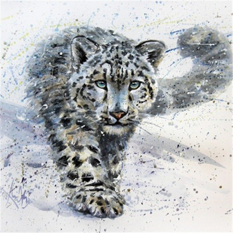 Baby snow leopard DIY diamond painting kit