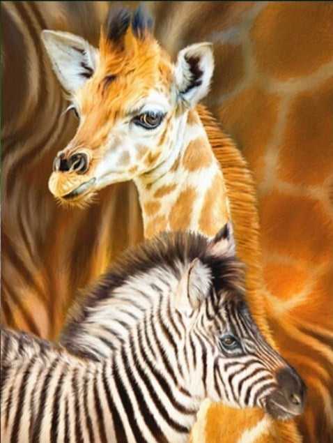 Giraffe & Zebra Paint by Diamonds