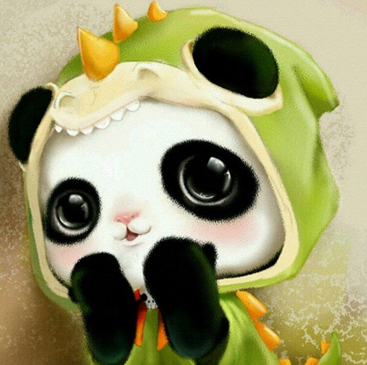 Baby Panda Cartoon Paint by Diamonds