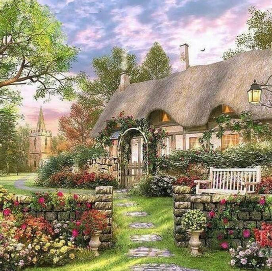 Flowers Lawn Diamond Painting