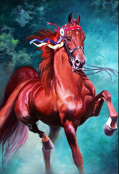 Beautiful Red Horse Diamond Painting Kit