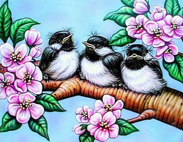 Birds Babies & Flowers Paint by Diamonds