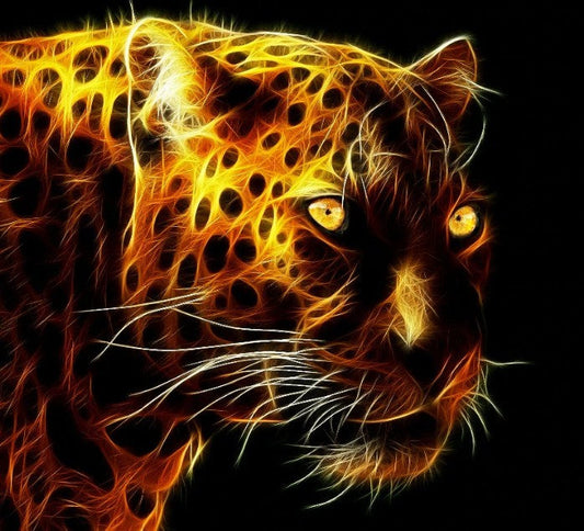 Blazing African leopard Diamond Painting Kit