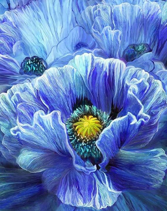 Blue Poppy Diamond Painting Kit