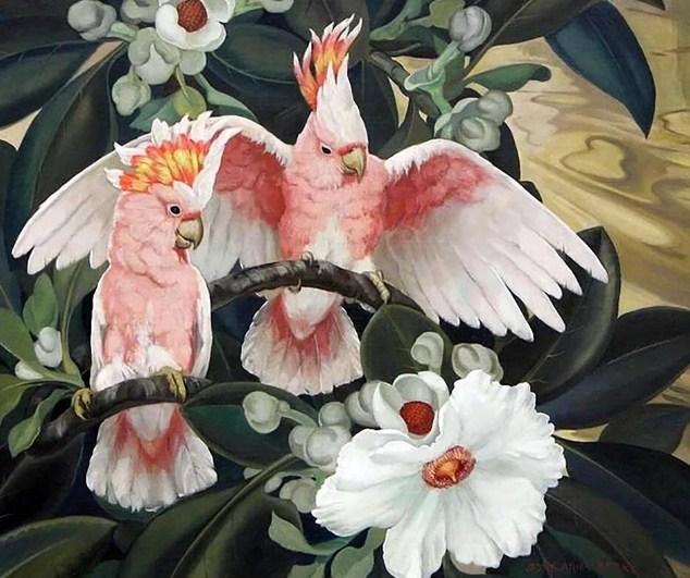 Cocktail Parrots & Flowers Diamond Painting