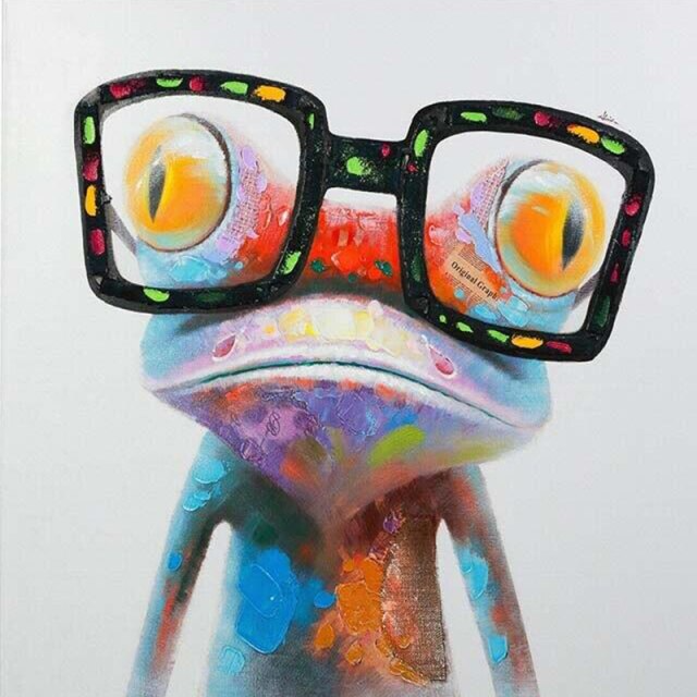 Colorful frog diamond painting art