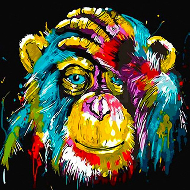 Colorful monkey diamond painting