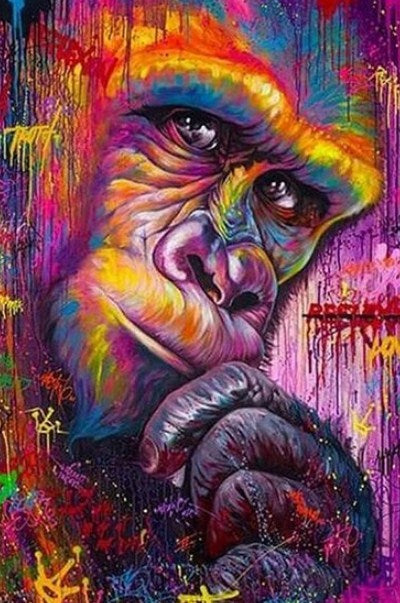 Colorful Gorilla Paint by Diamonds