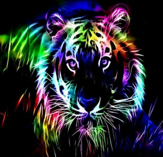 Colorful Neon Tiger Diamond Painting Kit