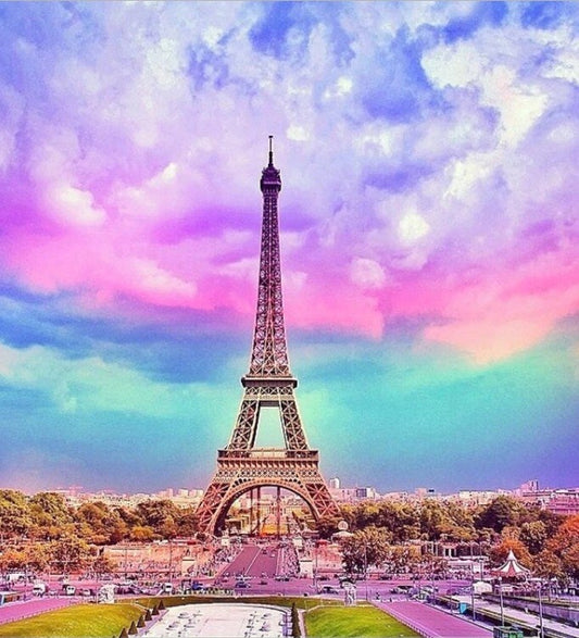 Colorful Sky & Eiffel Tower Diamond Painting