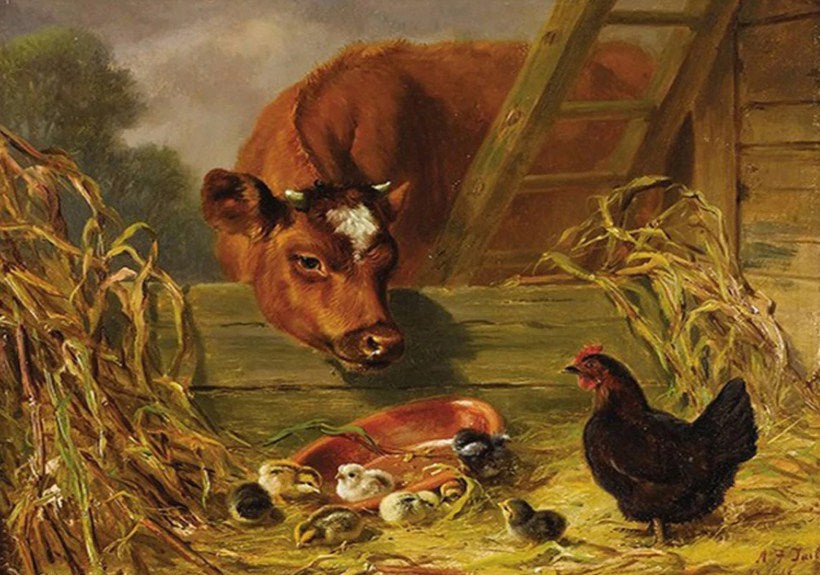 Cow & Chickens Paint by Diamonds