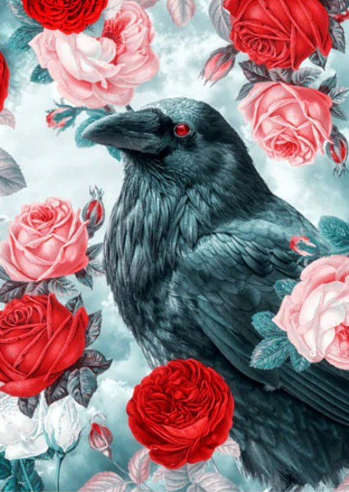 Crow & Roses Paint by Diamonds