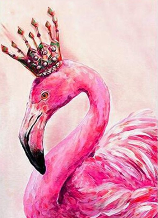 Crowned Flamingo Diamond Painting Kit